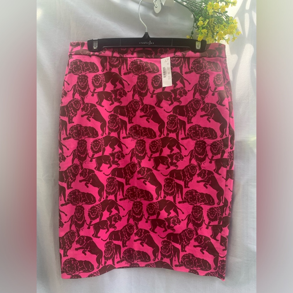 NWT ⭐️ JCREW No 2 PENCIL SKIRT 🦁 print ⭐️